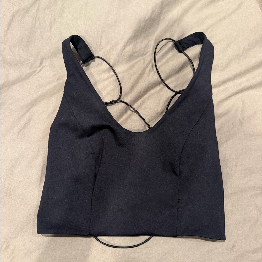 FP Movement by Free People Black Strappy Cropped Tank